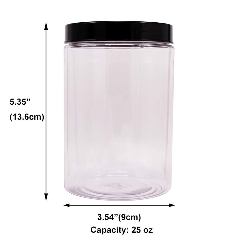zmybcpack 8 Pack 25 oz Plastic Jars With Lids  Extra Labels  1 Pen  Clear PET Seal Jar for Food Storage Wide Opening Storage jar For Dry Food  Peanut  Powder  Kitchen & Craft Storage - Image 3