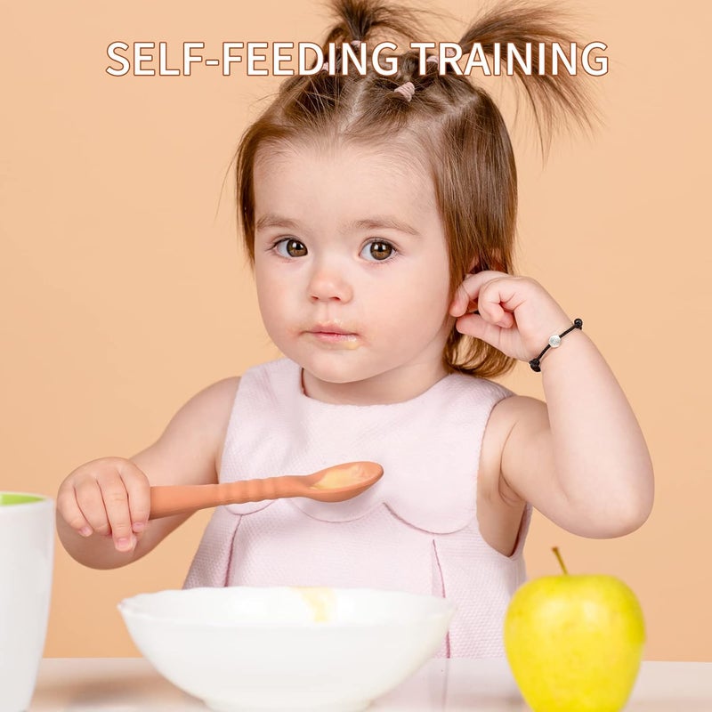 ME.FAN MEFAN Silicone Baby Feeding Spoons 6 Pack  First Stage Infant Spoons Training Spoon for Self Feeding Babies and Toddlers - Image 2