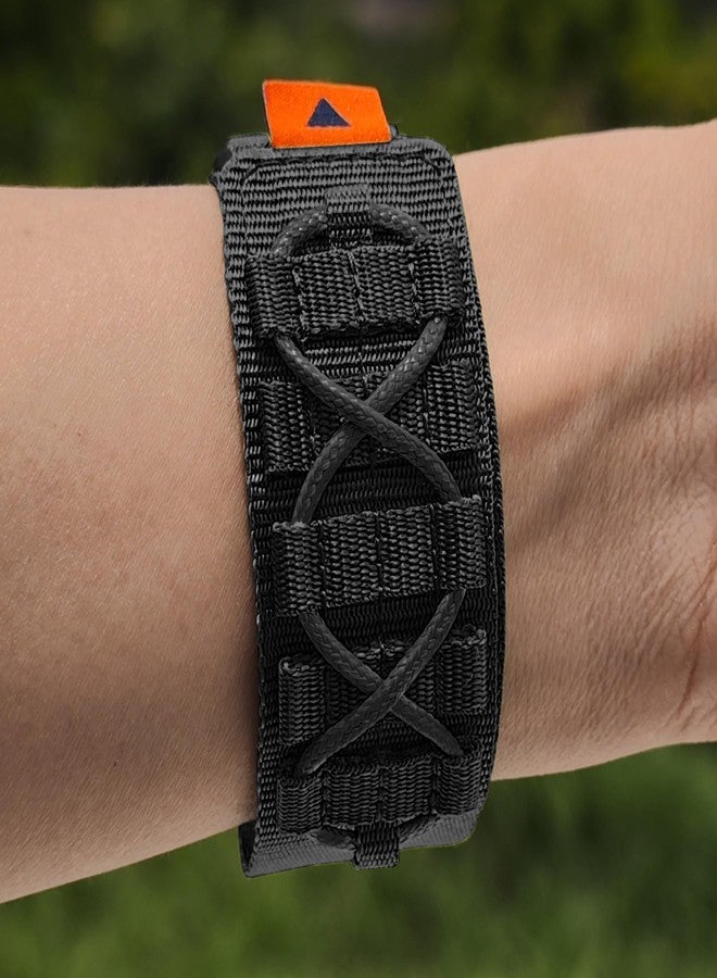 Abanen Military No-Buckle Ultra-light Nylon Watch Bands for Garmin epix Pro 47mm / Insintct 2 / Fenix 7 / Fenix 6 / Fenix 5, Loop Sport Wrist Strap for Forerunner 955 / Quatix 7 (Black) - Image 4