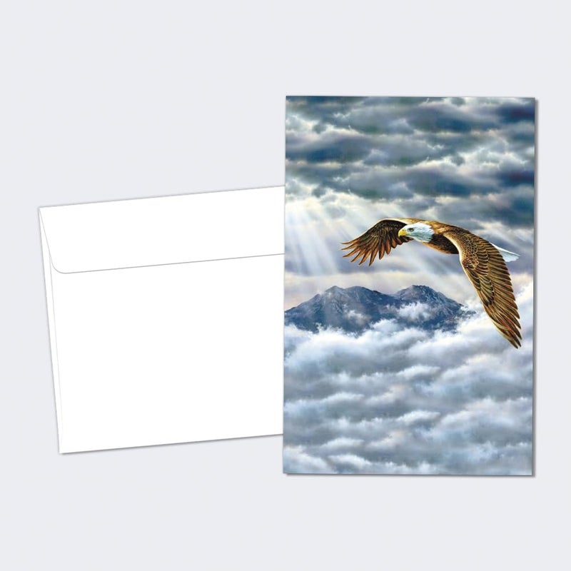 Tree-Free Greetings Eagle Spirit All Occasion Cards - 12 Recycled 4x6 Notecards & White Envelopes, Thick Cardstock, Made in USA - Majestic Nature Art - Image 3