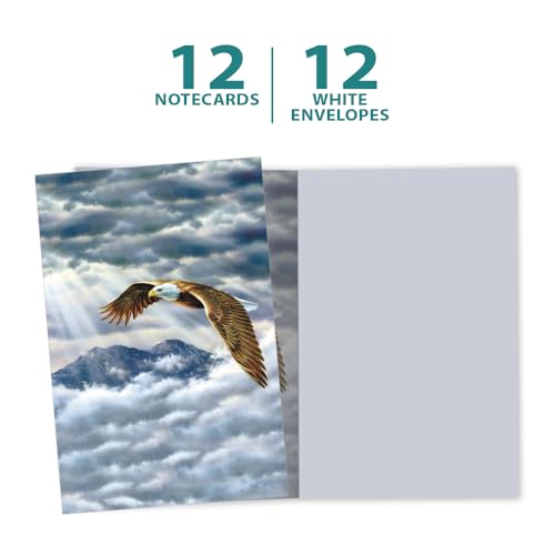 Tree-Free Greetings Eagle Spirit All Occasion Cards - 12 Recycled 4x6 Notecards & White Envelopes, Thick Cardstock, Made in USA - Majestic Nature Art - Image 5