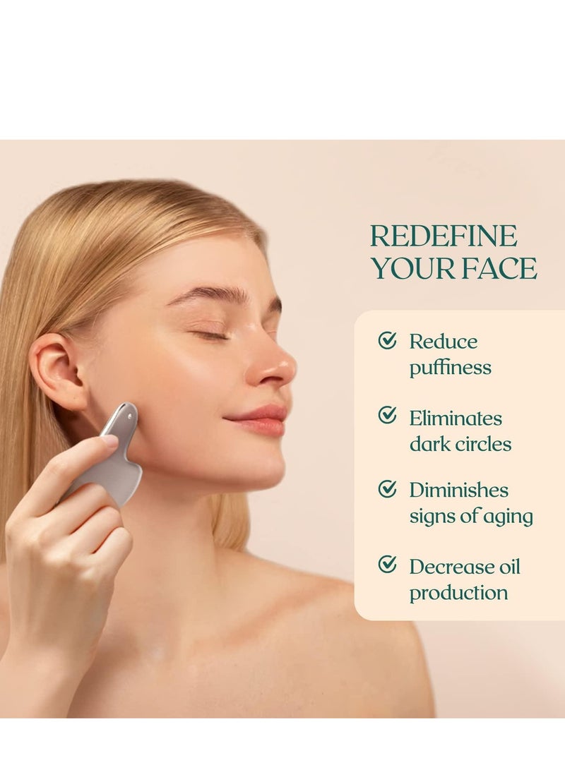 Stainless Steel Gua Sha Massage Tool - Facial Exfoliation and Treatment - Image 5