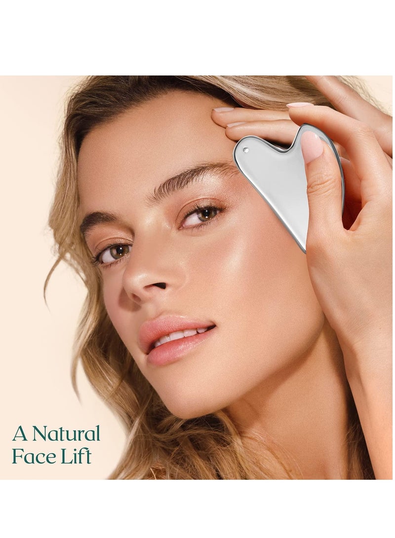Stainless Steel Gua Sha Massage Tool - Facial Exfoliation and Treatment - Image 3