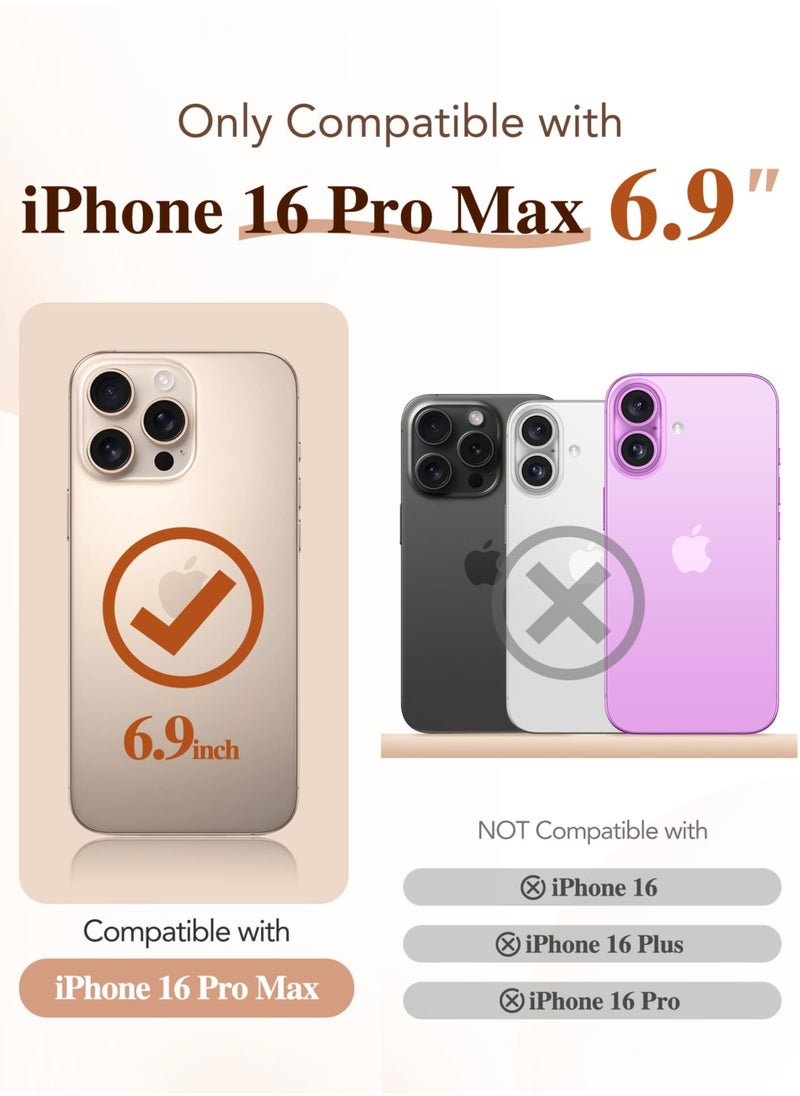 BERFY Magnetic for iPhone 16 Pro Max Case Compatible with MagSafe [Built-in 9H Tempered Screen Protector & Upgraded Camera Protection] Full Body Plating Phone Case for 16 Pro Max, Clear Desert Gold  - Image 2
