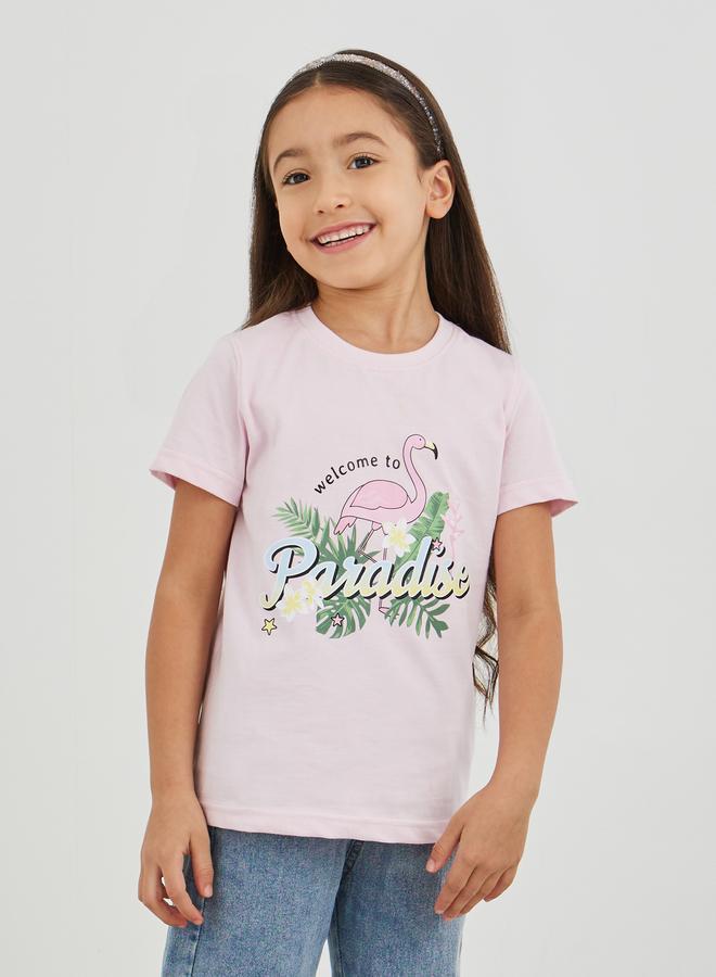 ستايلي تيشيرت ستايلي بطبعة جرافيك ورقبة دائرية - Image 1