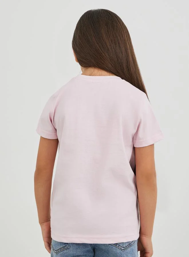 Styli Graphic Print Round Neck T-Shirt