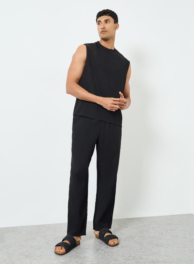 Take Two Men Solid Sleeveless Tank and Pants Set - Image 3