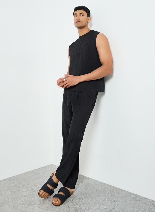 Take Two Men Solid Sleeveless Tank and Pants Set - Image 1