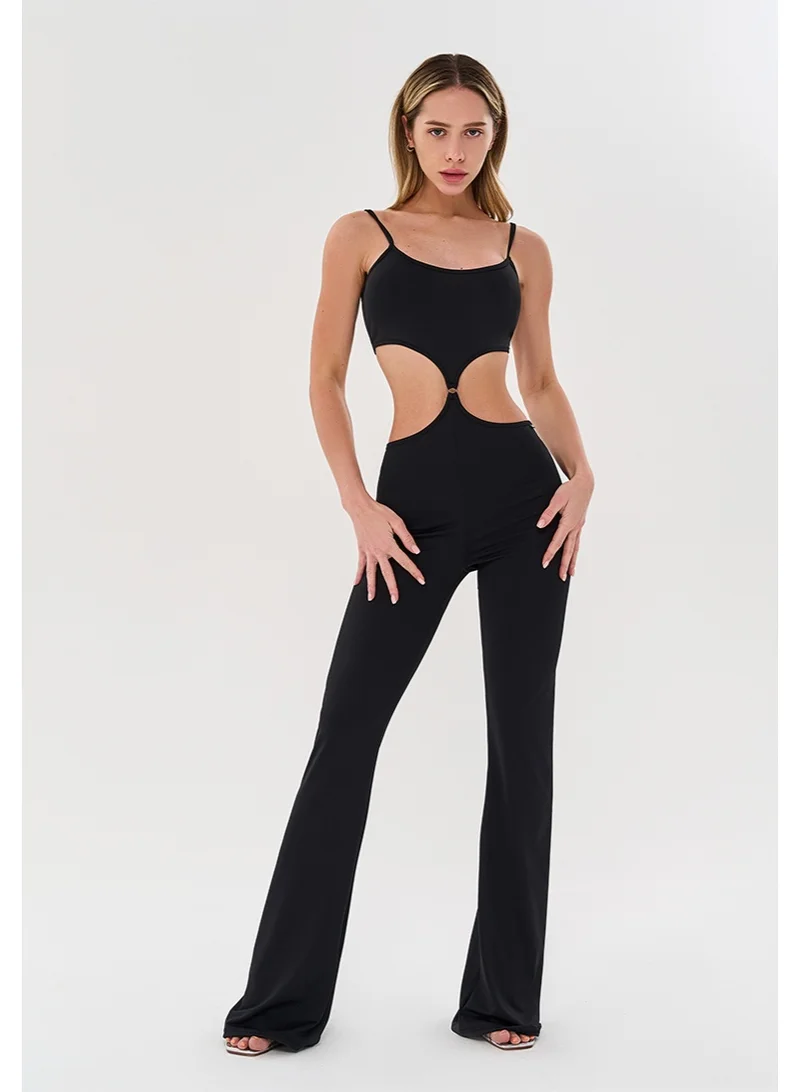 بونا فيدي جمبسوت رياضي قطعة واحدة نسائي من Bona Fide – تصميم بفتحات جانبية مع شد للبطن وقصة واسعة للساق