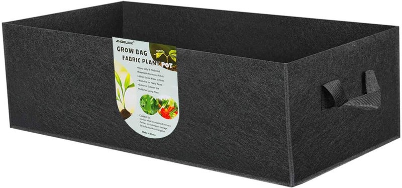 ANGELIOX 1 Pack 38 Gallon Grow Bags, 400g Thickened Nonwoven Fabric Raised Garden Bed Square Flower Planter Containers for Carrot Onion,Flowers,Fruit/Growing Pots with Handles(120x60x20cm) - Image 1