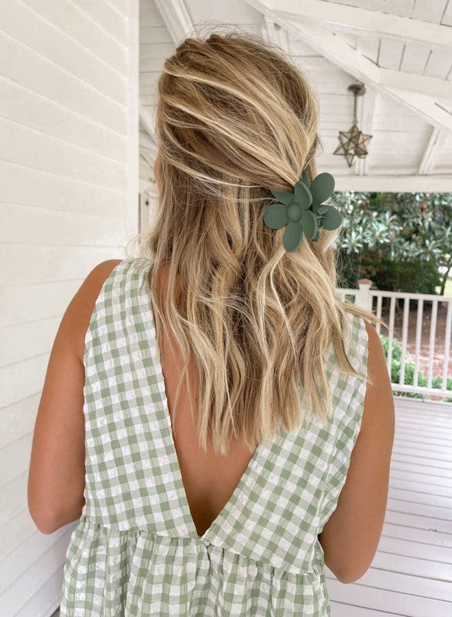 BVGA Big Hair Claw Clips Matte Flower Hair Clips Non Slip Cute Hair Catch Barrettes Jaw Clamps 6 Colors for Medium Thick Hair Women Girls 6PCS Holiday Gifts - Image 3