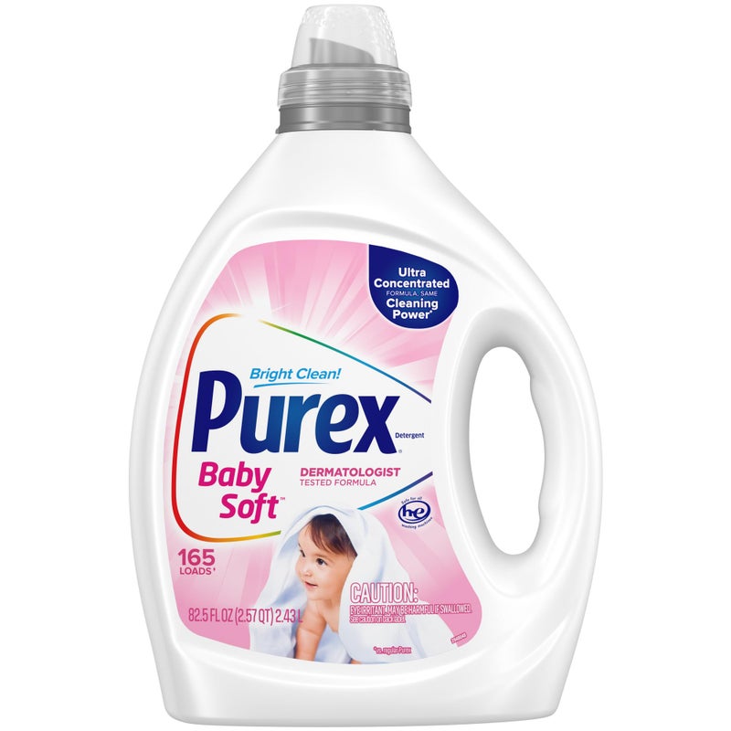 Purex Baby Soft Liquid Laundry Detergent, Ultra Concentrated, 82.5 fl oz, 165 Loads, Hypoallergenic, Dye Free, Gentle on Skin - Image 1