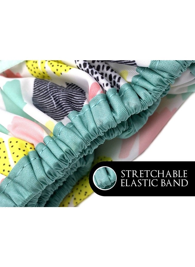 Betty Dain Reusable Shower Cap & Bath Cap & Lined, Oversized Waterproof Shower Caps Large Designed for all Hair Lengths with PEVA Lining & Elastic Band Stretch Hem Hair Hat - Fashionista Living Color - Image 2