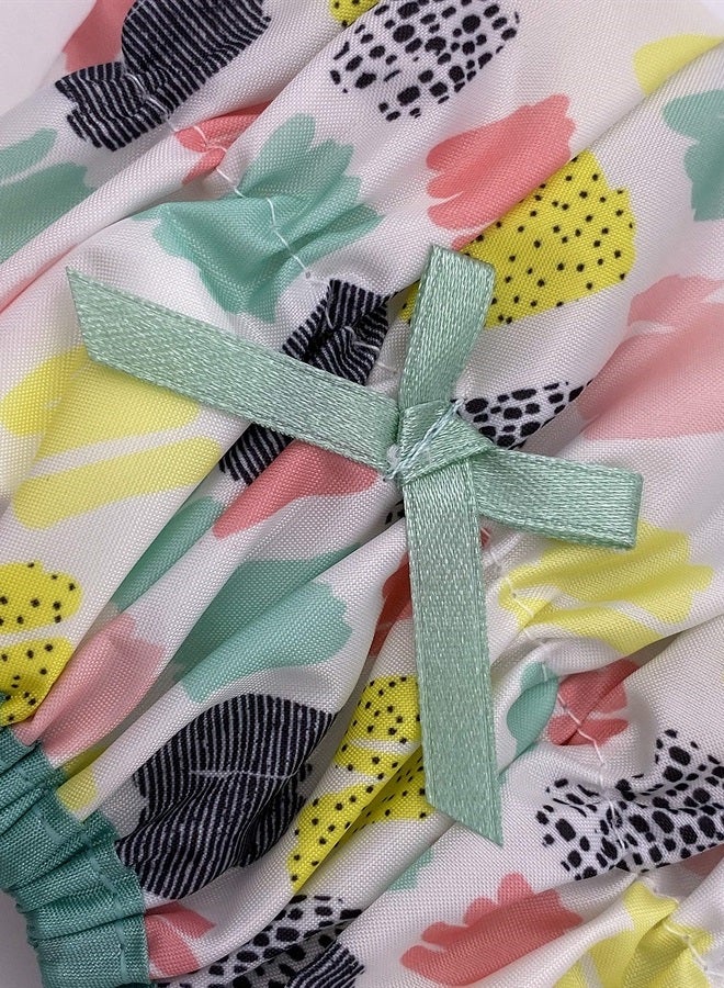 Betty Dain Reusable Shower Cap & Bath Cap & Lined, Oversized Waterproof Shower Caps Large Designed for all Hair Lengths with PEVA Lining & Elastic Band Stretch Hem Hair Hat - Fashionista Living Color - Image 4