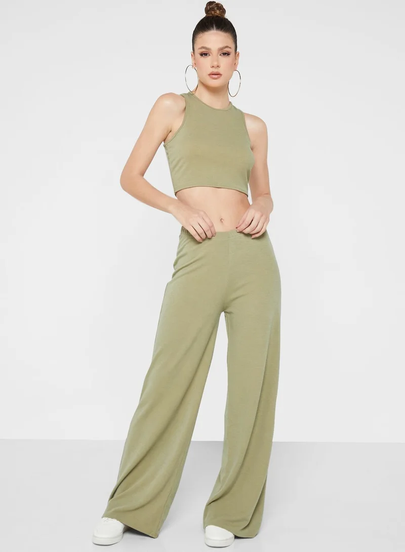 NASTY GAL Knitted Crop Top & Pants Set