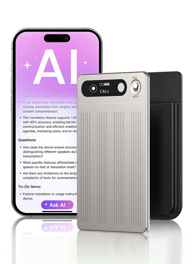 VORMOR AI Voice Recorder, Note Voice Recorder w/Case, App Control, AI Transcribe & Summarize, 64GB Portable Digital Recorder with 134 Languages Voice-to-Text, Audio Recorder for Lectures Meetings Calls(Golden) - Image 1