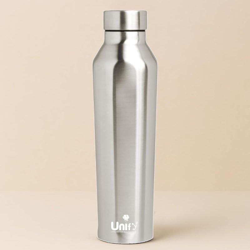 Unify Stainless Steel Water Bottle 1 Litre for Fridge, School, Office, Gym, Travel | Leak Proof | Rust Free | BPA Free | Easy to Carry Bottle for Girls, Boys, Kids & Adults (Venus, Set of 1, 1000 ml) - Image 1