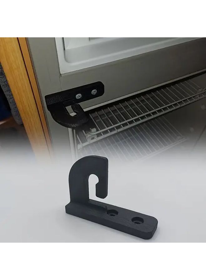 1pc Heavy Duty Square Refrigerator Lock With Theft Mechanism And Keyed Cylinder For Rv Camper Van Caravan Boat And Car Fridge Secure Door Locking Bracket Easy Installation Durable Construction Black Finish Compact Sturdy Design Fridge Storage Organizer And Accessories - Image 1