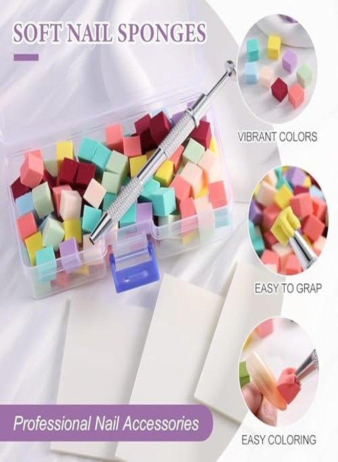 Scheibe Professional Nail Art Ombre Sponges, 100 Pieces Mini Soft Sponges for Gradient Effects, Multi-Colour, Elastic and Durable Manicure Tools - Image 3