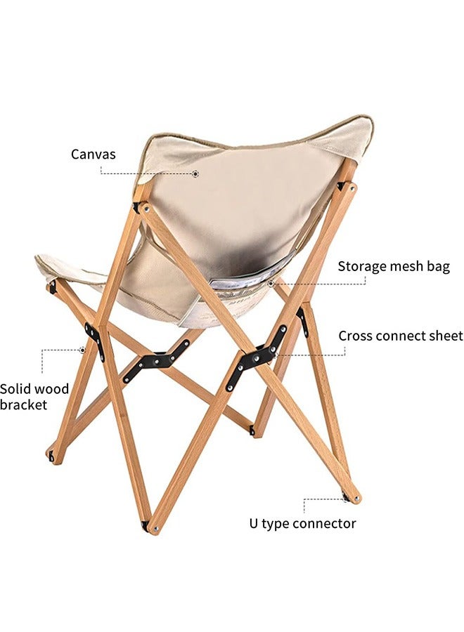 Naturehike Q-9E Outdoor Wooden Folding Chair | Large Portable Camping Chair | Durable Steel Frame & Oxford 600D Fabric | Burlywood - Image 3