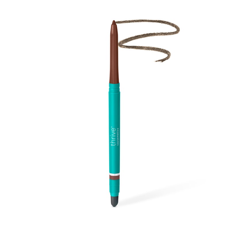 Thrive Causemetics Infinity Waterproof Eyeliner Pencil, Built In Sharpener & Smudge Tip, Long Lasting, Smudge Proof, Hyaluronic Acid & Shea Butter, Vegan & Cruelty Free, Ella (Brown Matte) - Image 1