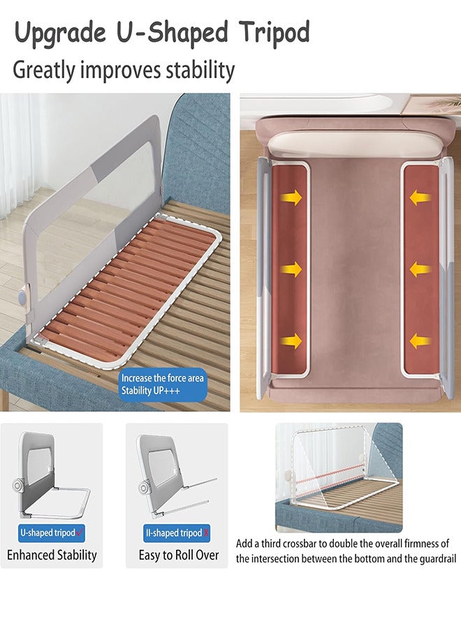 Foldable Toddler Bed Rails Crib Side Safety Guard Bumper for Baby Kids 200cm - Image 3