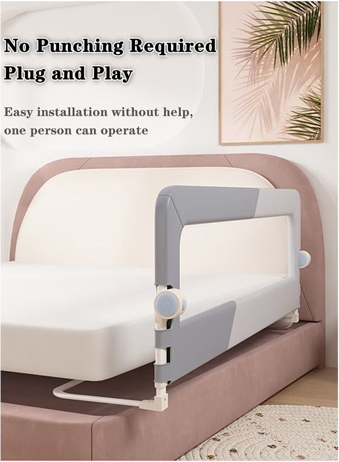 Foldable Toddler Bed Rails Crib Side Safety Guard Bumper for Baby Kids 200cm - Image 4