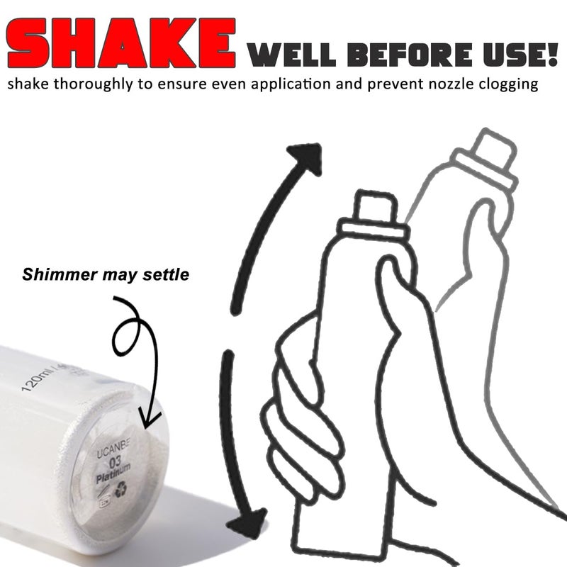 UCANBE رذاذ تثبيت لامع ورطب - لامع + رذاذ تثبيت مكياج 2 في 1 تركيبة خفيفة لوهج مشرق، رذاذ وجه طويل الأمد للوجه والجسم، 4 أونصة سائلة #فضي - Image 4