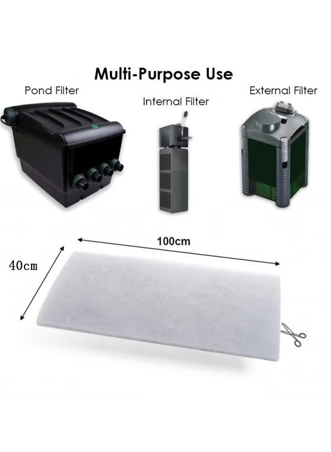 GMORO Aquarium Filter Pad, Cut to Size Fish Tank Sponge, 100cm x 40cm, Wool Media Filter Foam for Aquariums and Ponds, Suitable for Freshwater and Saltwater - Image 3