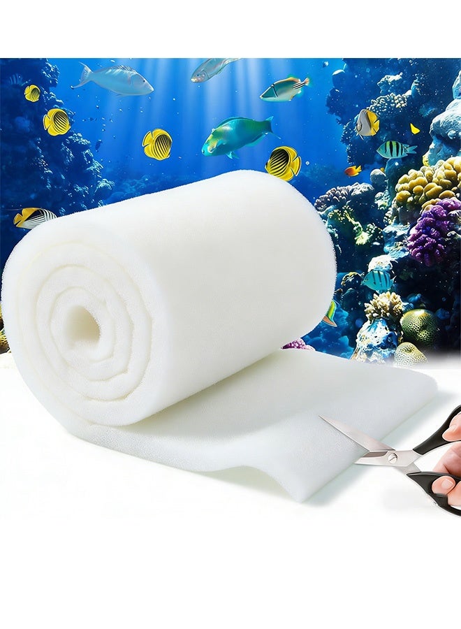 GMORO Aquarium Filter Pad, Cut to Size Fish Tank Sponge, 100cm x 40cm, Wool Media Filter Foam for Aquariums and Ponds, Suitable for Freshwater and Saltwater - Image 1