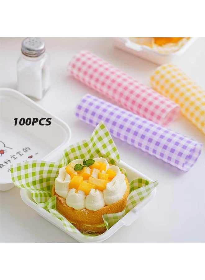 100-Piece Bread Sandwich Burger Fries Food Grade Oil Proof Paper, Wrapping Baking Tools, Cake Packaging Paper 18x18cm - Image 1