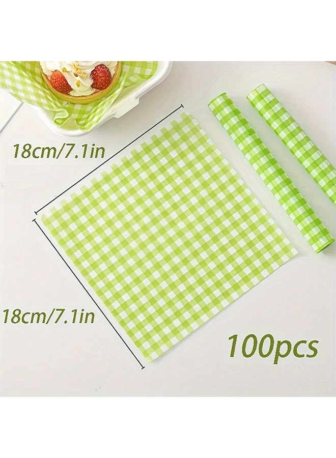 100-Piece Bread Sandwich Burger Fries Food Grade Oil Proof Paper, Wrapping Baking Tools, Cake Packaging Paper 18x18cm - Image 2