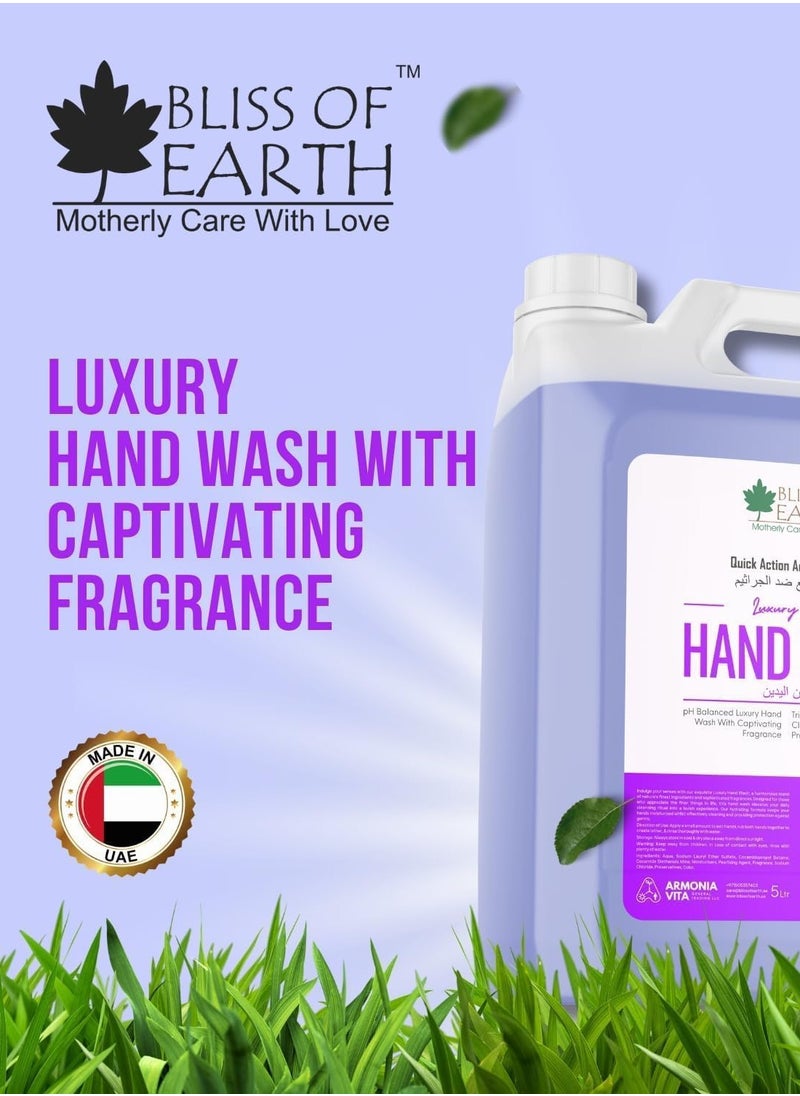 BLISS OF EARTH Hand Wash Refill Liquid, Refreshing Luxury Lily & Lavish Lavender Combo,10 Litres.  - Image 3