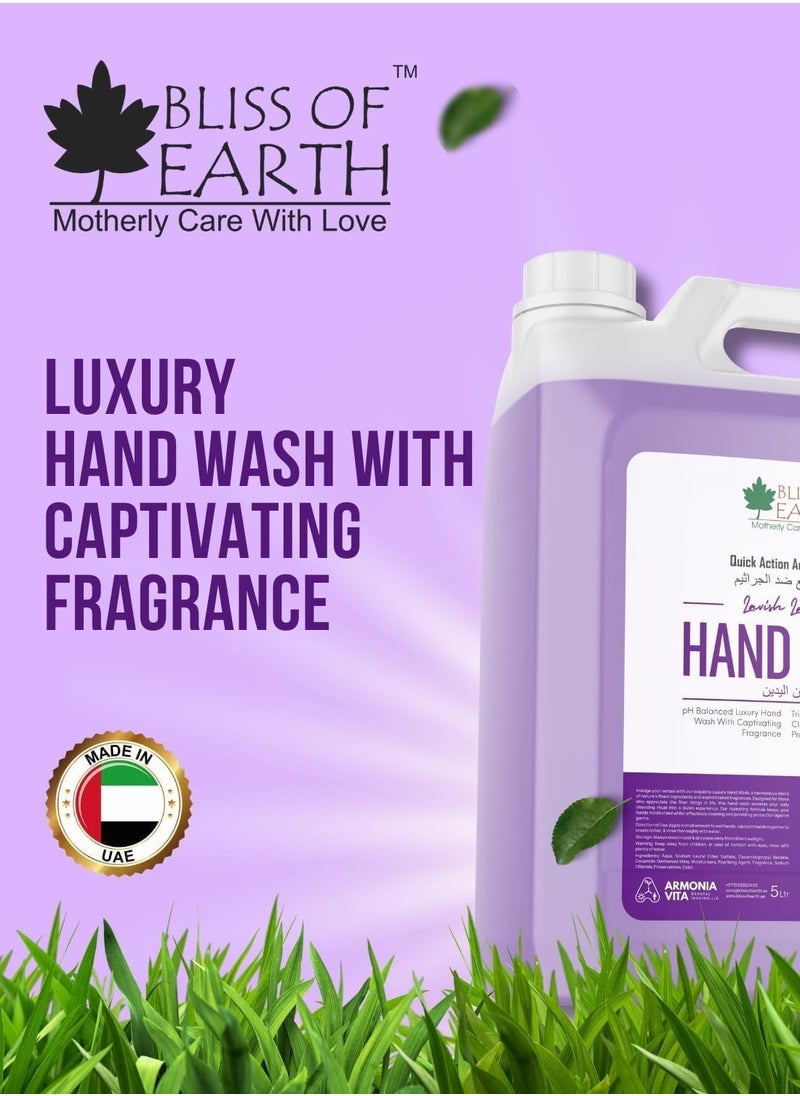 BLISS OF EARTH Hand Wash Refill Liquid, Refreshing Luxury Lily & Lavish Lavender Combo,10 Litres.  - Image 4