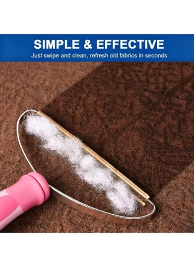 2 Pack Rose Red Pet Hair Remover, Reusable Lint & Fur Scraper Tool, Portable Deep Cleaning Rake for Carpet Couch Car Mat Pet Bed Rug Fuzz Removal - Image 2