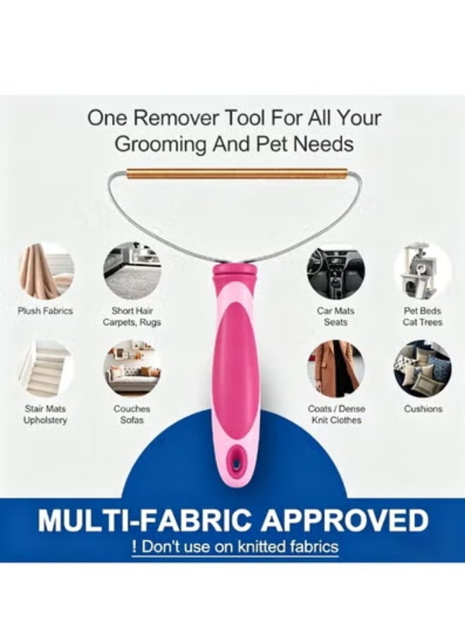 2 Pack Rose Red Pet Hair Remover, Reusable Lint & Fur Scraper Tool, Portable Deep Cleaning Rake for Carpet Couch Car Mat Pet Bed Rug Fuzz Removal - Image 3