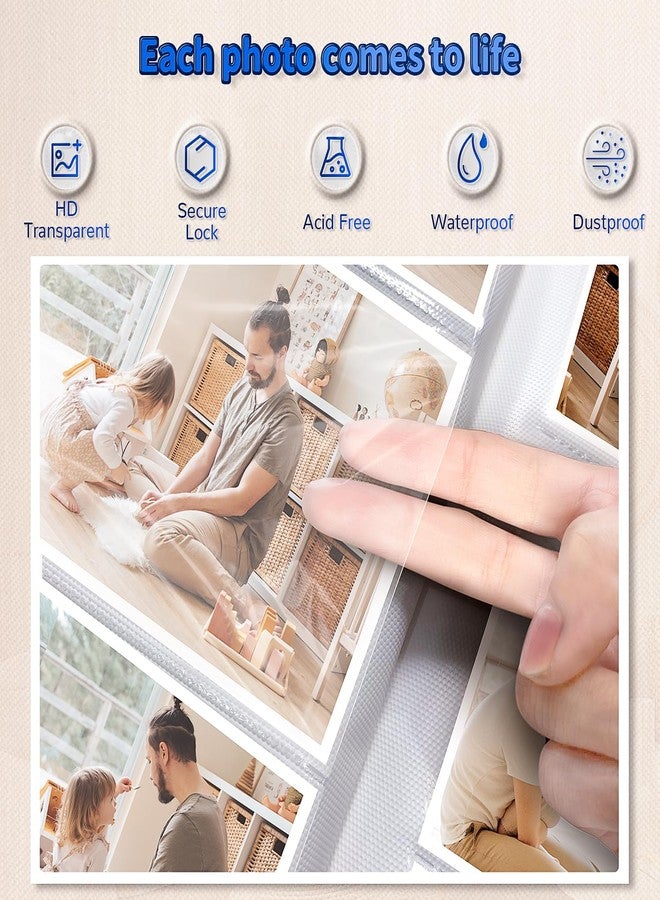 Artfeel ألبوم صور Artfeel مقاس 4x6 بوصة مع 600 جيب، ألبومات صور قابلة للإدخال، كتاب ذكريات بغلاف من الكتان مع نافذة أمامية، كتاب صور عمودي بصفحات بيضاء لحفلات الزفاف، والعائلة، والذكرى السنوية، والأطفال، والإجازات - Image 4