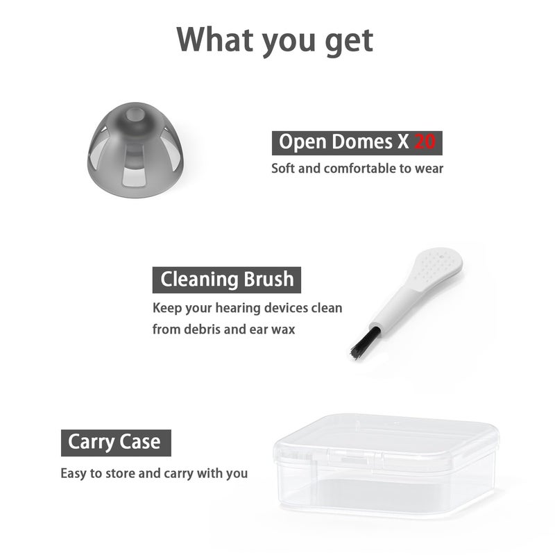 MicroEar Resound Compatible Hearing Aid Domes Open Smokey Ear Tips Replacement 8mm (Medium 20pcs Pack) - Image 5