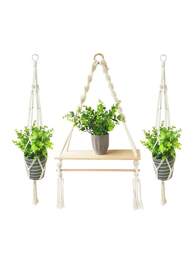 Antikiano Macrame Indoor Wall Hanging Shelf Hand Woven Bohemian Décor 76-86  - Image 1