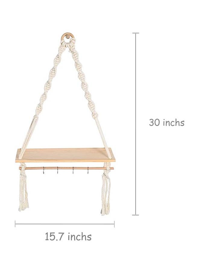 Antikiano Macrame Indoor Wall Hanging Shelf Hand Woven Bohemian Décor 76-86  - Image 4