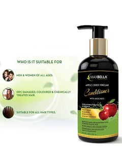 MAXBELLA Apple Cider Vinegar Hair Shampoo 300Mlhair Conditioner 300Ml & Hair Oil 200Ml No Paraben & Mineral Oilfor Men And Women Combo (3 Items In The Set)  - Image 5