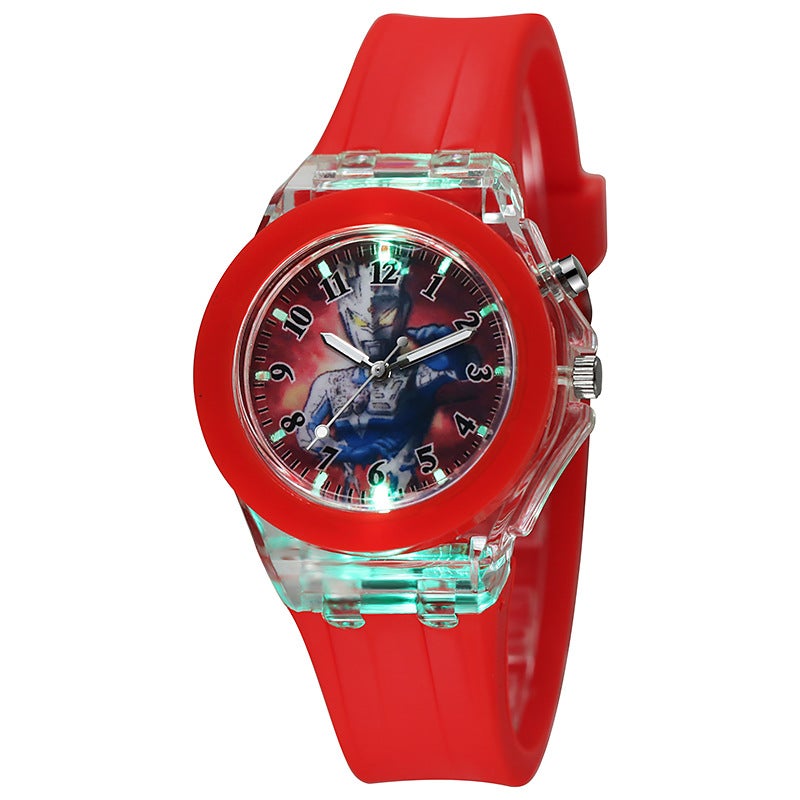 Kids Cartoon Watch Silicone LED Glow Red Siro 