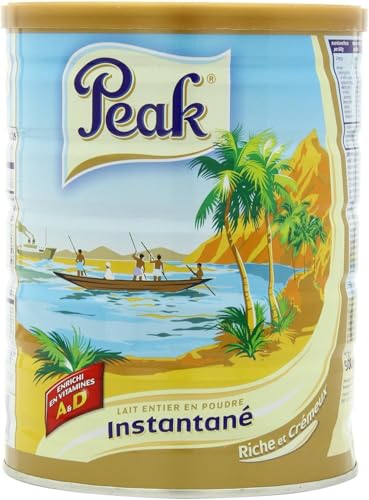 Peak Whole Milk Powder 2 Pound 900g Can European Milk from Holland rBST Free Full Rich Flavor Dissolves Instantly Long Shelf Life Premium Full Fat Quality