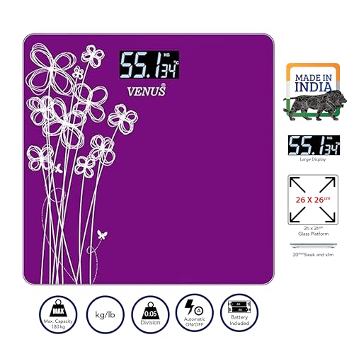 Venus (Made in India) Electronic Digital Personal Bathroom Weight Machine for Body Weight upto 180 kg Weighing Scale with 24 Months Warranty - Image 5