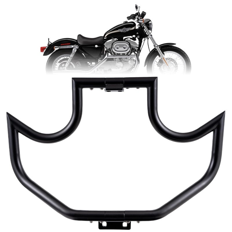 Kinglemc Crash Bar Engine Guard Highway Bar for Harley Davidson Sportster Iron 883 XL883N 09221200 Custom XL1200C 0422Roadster XL1200R 883 XL883 XL883C0408 Superlow XL1200T1422 BlackC