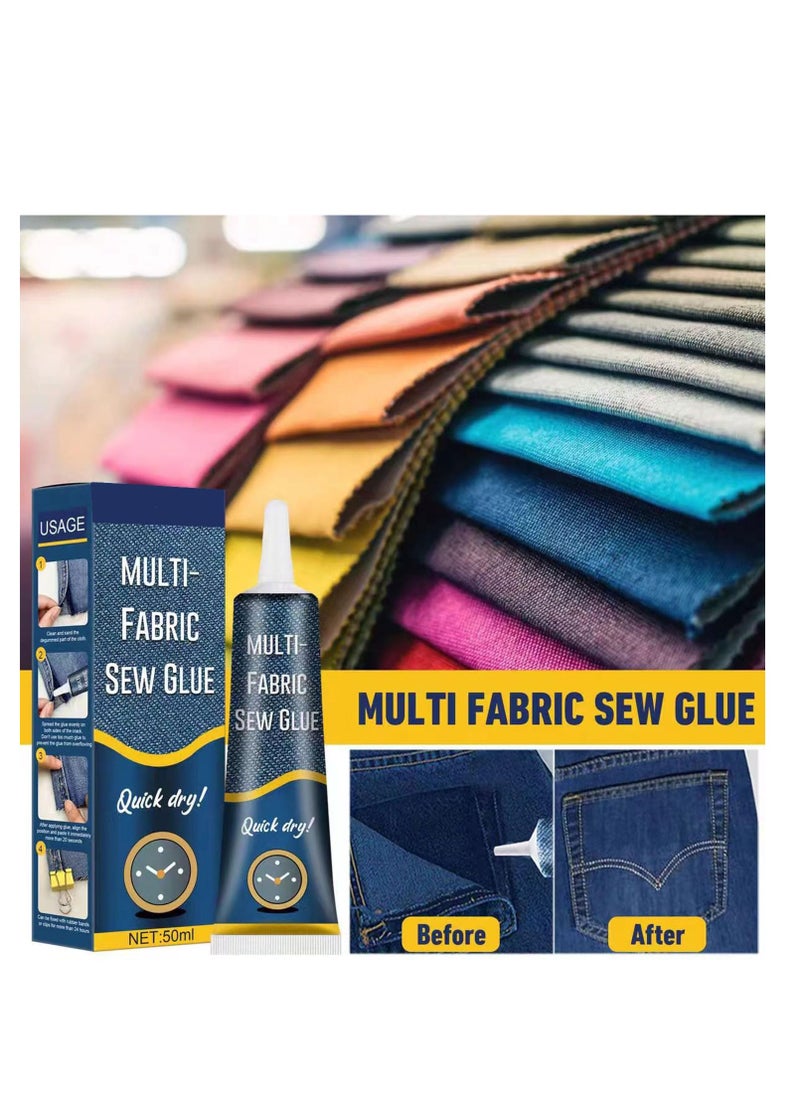 50ml Multi-fabric Sew Glue Quick Drying Cloth Fabric Repair Glue Waterproof and heat-resistant