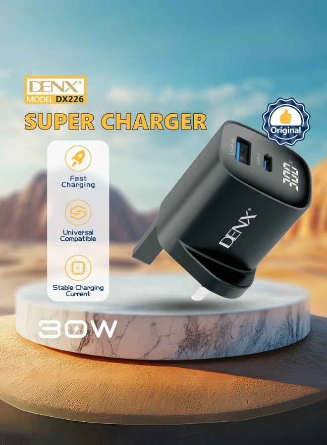 Denx 30W Dual Port USB-C PD Wall Charger  - Image 1