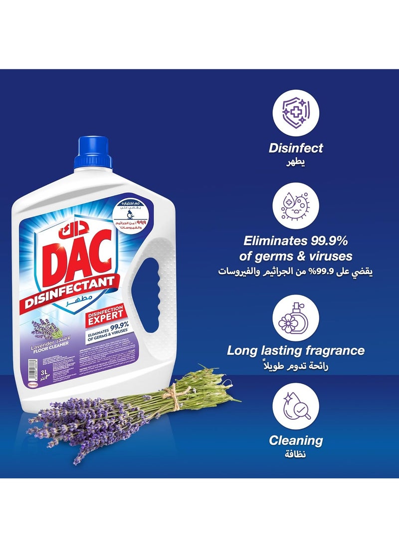 Dac Disinfectant Lavender Liquid Cleaners, 3L  - Image 3