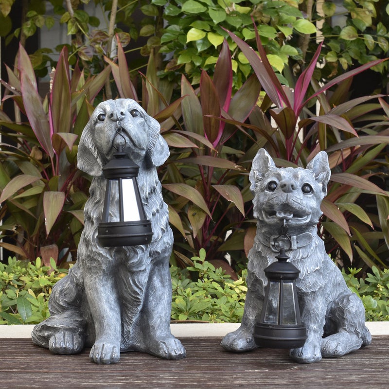 Simulation Dog Figurine Garden Decor Craft Solar Outdoor Light Animal Statue Night Lamp - Image 1