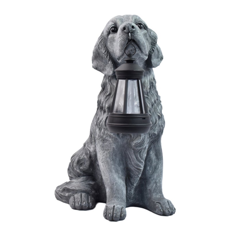 Simulation Dog Figurine Garden Decor Craft Solar Outdoor Light Animal Statue Night Lamp - Image 2